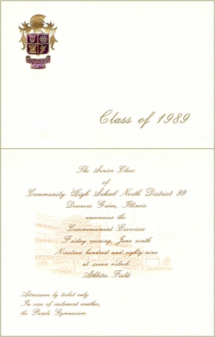 Class of 1989 Graduation Invitation