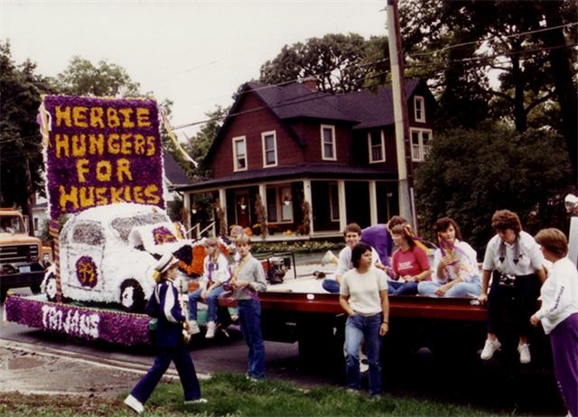 Our float for one of the Homecoming parades.  Which year was Herbie?