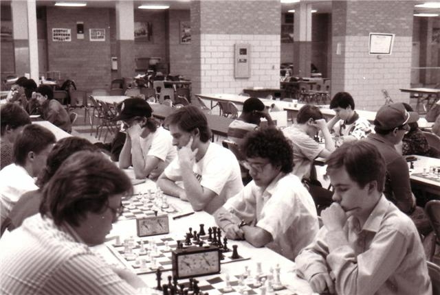 Rock Island Chess Meet. Derek Rank, Dan Young, Tony Moran, John White.