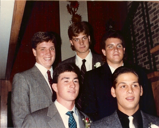 Homecoming 1988: Rich Moore, Rob Harsh, Jim Minton (87), Mike Keating, Nick Fronz (? DGS?)